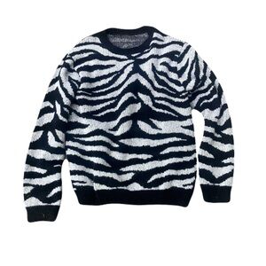 Black & White Zebra Crewneck Sweater